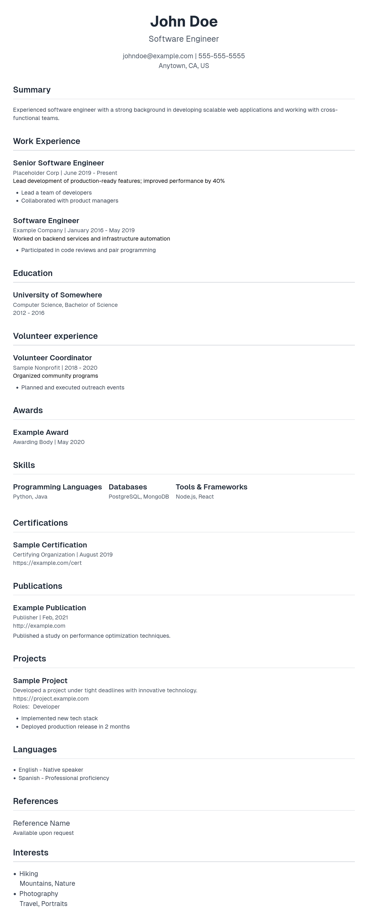 Elegant Resume Template
