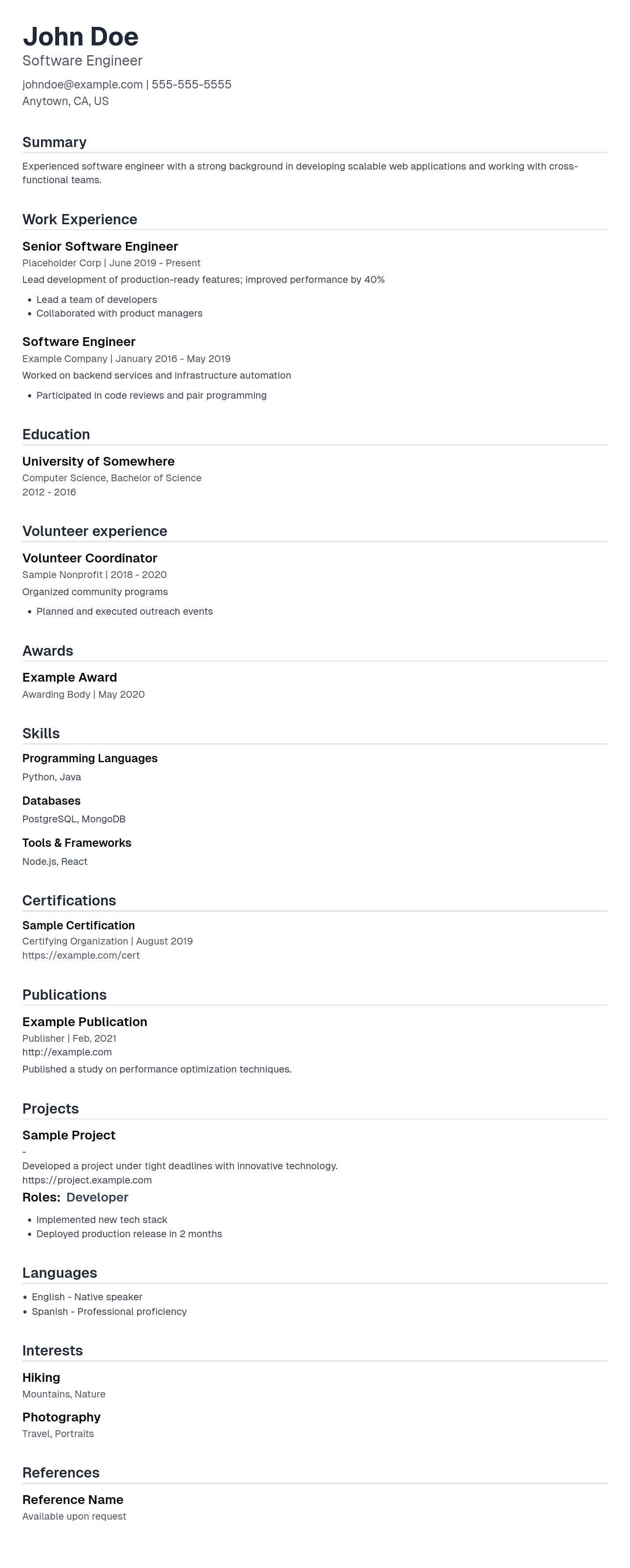 Professional Resume Template