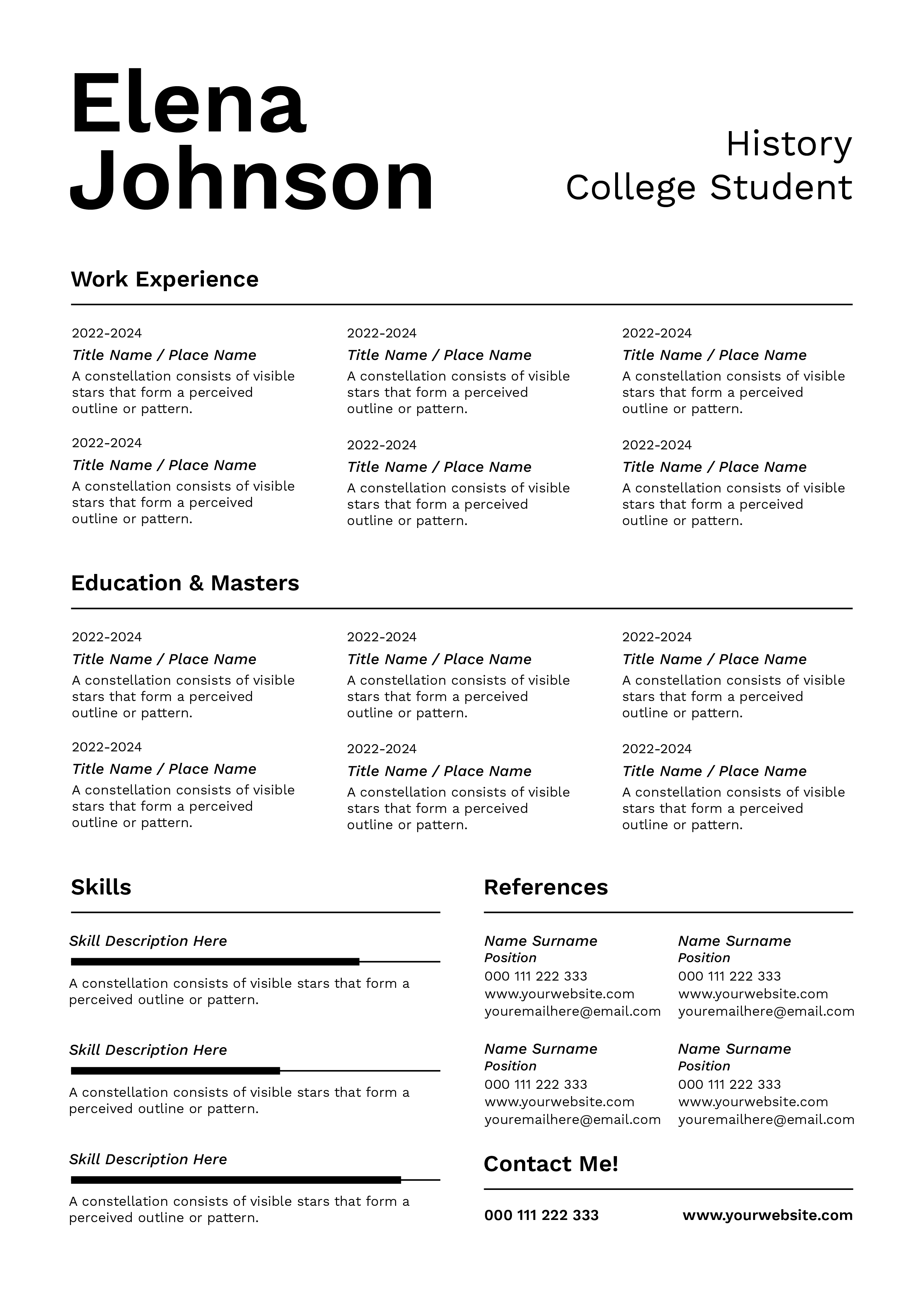 Career Change Resume Template